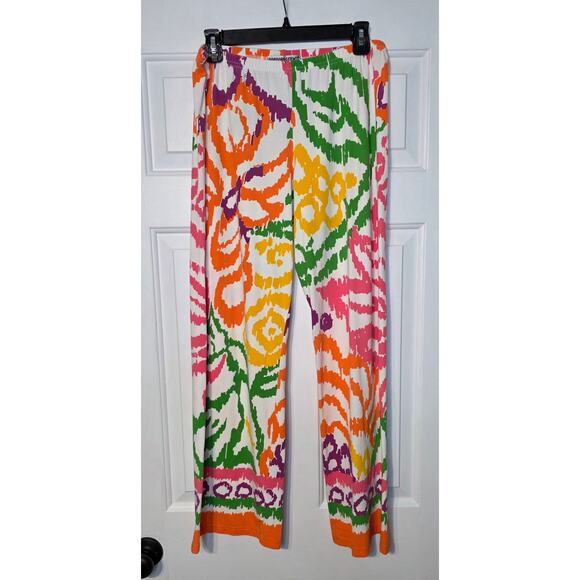 Barbara Gerwit Colorful Print Pull On Pants Resort Wear Size XL - Picture 1 of 6